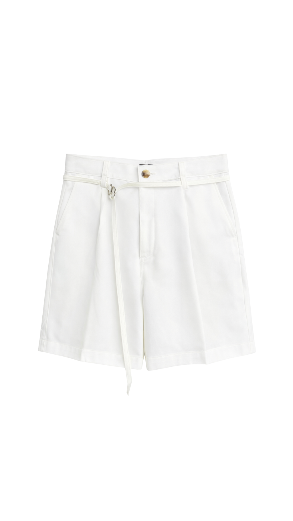 Pleated Tie-Belt Tailored Shorts