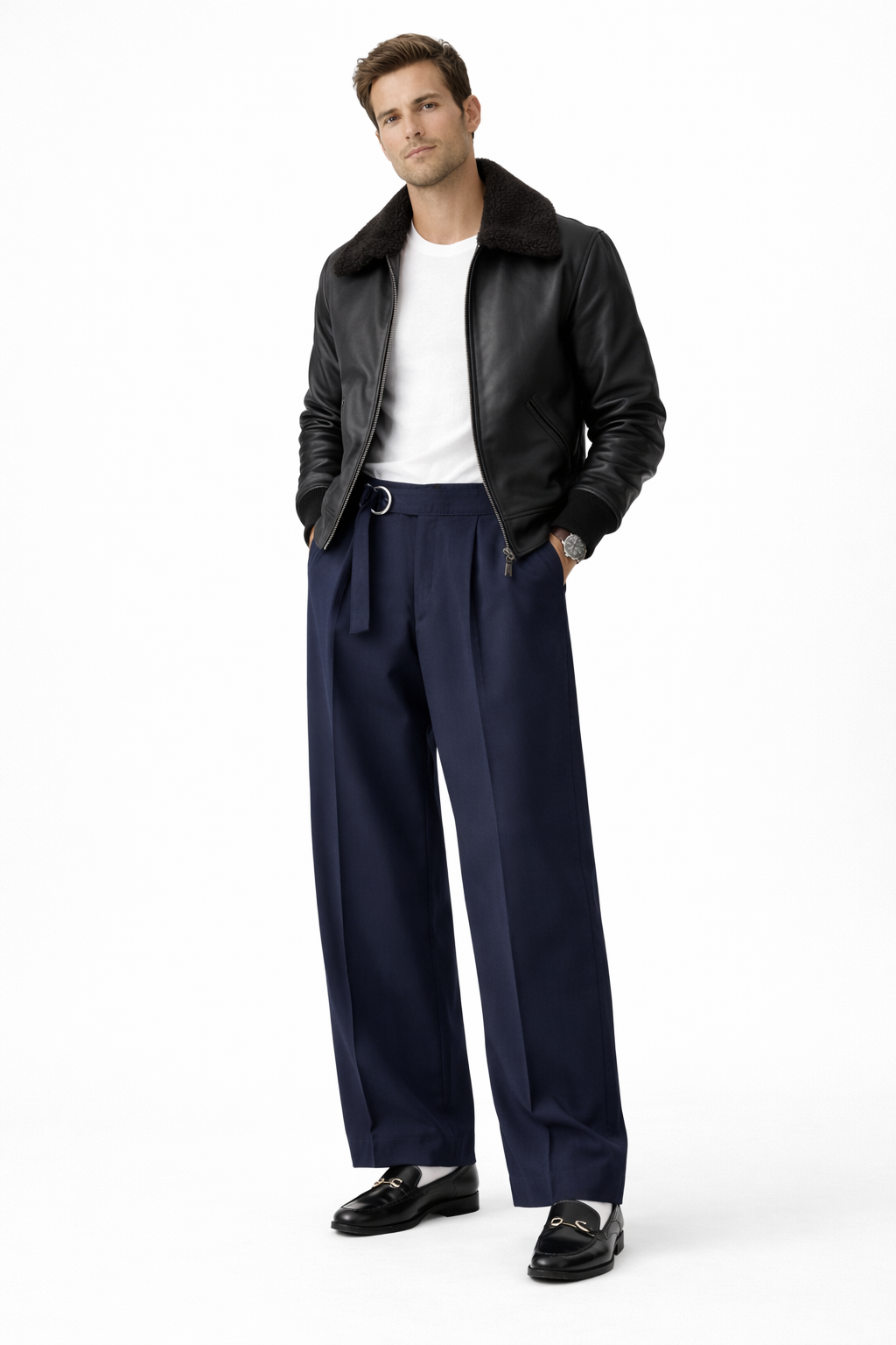 Desert Beige Pleated Trousers