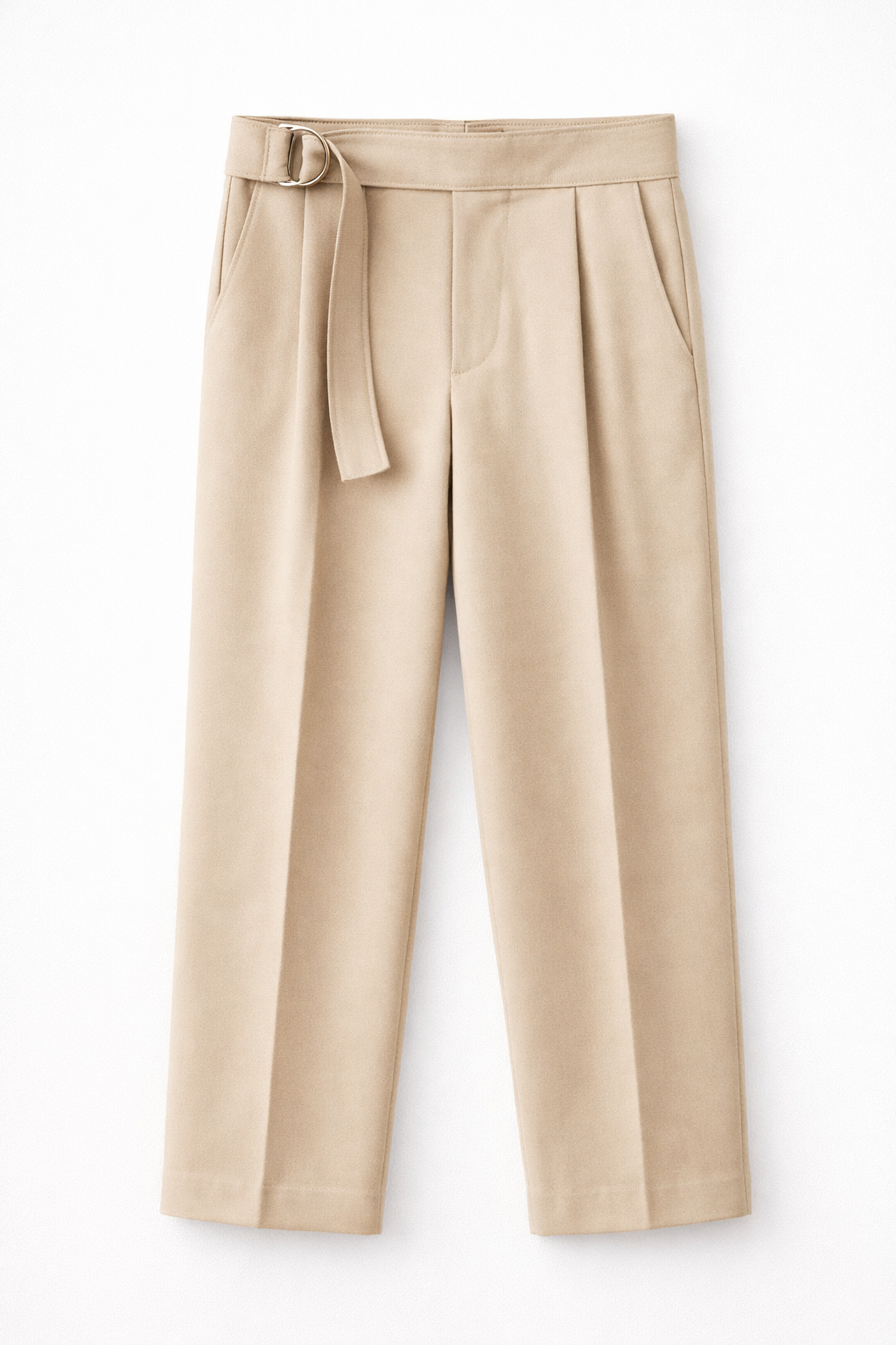 Pantalones plisados color beige desierto